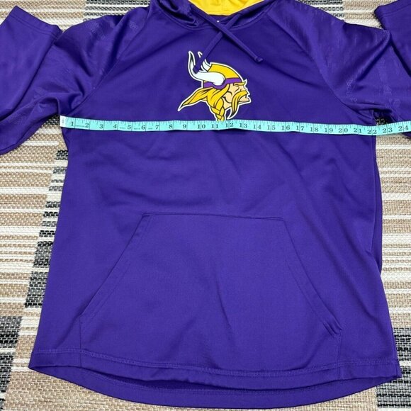 NFL Team Apparel Mens Minnesota Vikings Pullover Long Sleeve Hoodie Purple Large - Picture 9 of 10